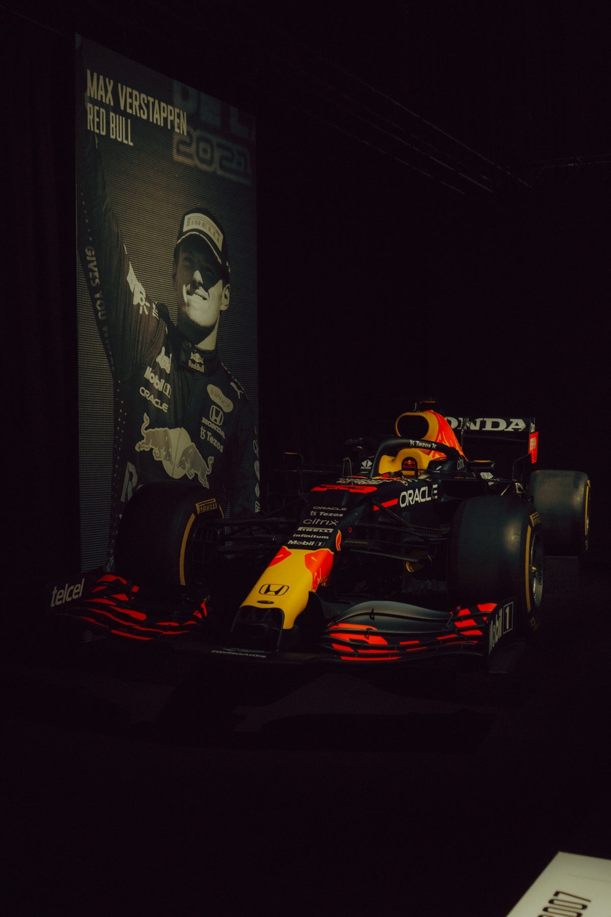 Red bull formula 1 car with max verstappen poster